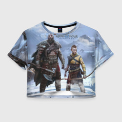 Женская футболка Crop-top 3D God of war ragnarok