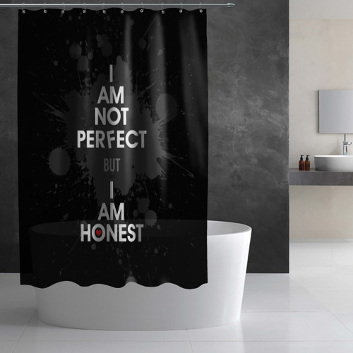 Штора 3D для ванной I am not perfect, but I am honest - фото 2