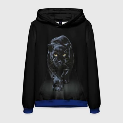 Мужская толстовка 3D Черная пантера - хищница