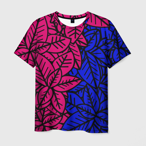 Мужская футболка с принтом Flower's paradise, вид спереди №1