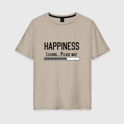 Женская футболка хлопок Oversize Счастье - идет загрузка, подождите