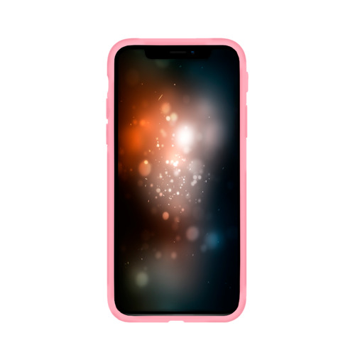 Чехол для iPhone X матовый с принтом Красные голубые и белые полосы, фото на моделе #1