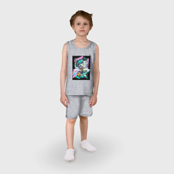 Детская пижама с шортами хлопок Ребекка на роликах - Киберпанк - фото 2