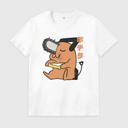 Мужская футболка хлопок Милый Почита кушает хлебушек