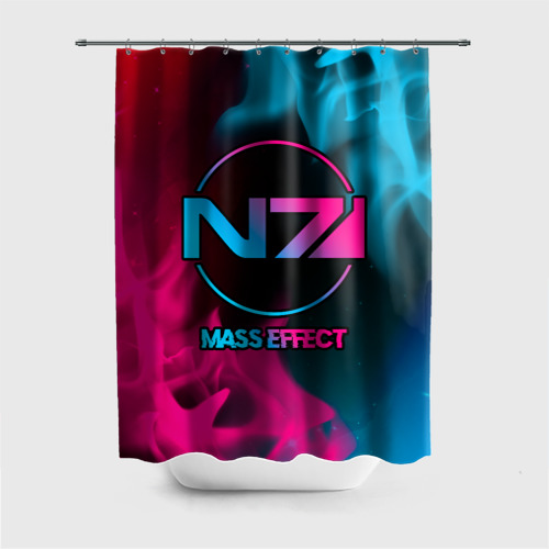 Штора 3D для ванной Mass Effect - neon gradient