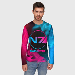 Мужской лонгслив 3D Mass Effect - neon gradient - фото 2