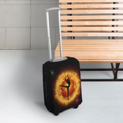 Чехол для чемодана 3D Танец балерины в огненном шаре - фото 2
