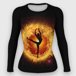 Женский рашгард 3D Танец балерины в огненном шаре