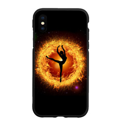 Чехол для iPhone XS Max матовый Танец балерины в огненном шаре