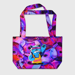 Пляжная сумка 3D DJ Scratchy in pink glasses