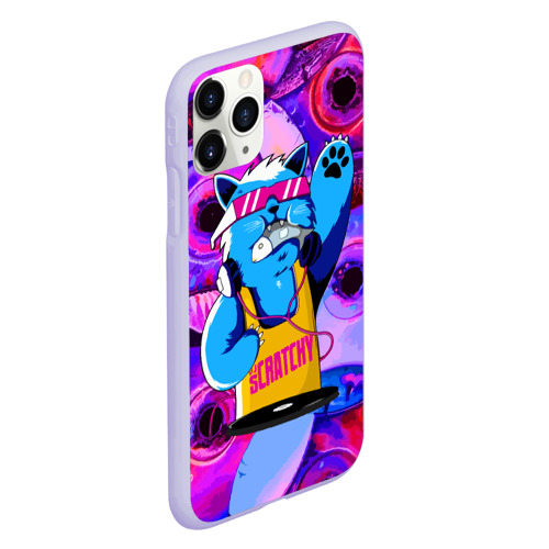 Чехол для iPhone 11 Pro матовый с принтом DJ Scratchy in Pink glasses, вид сбоку #3