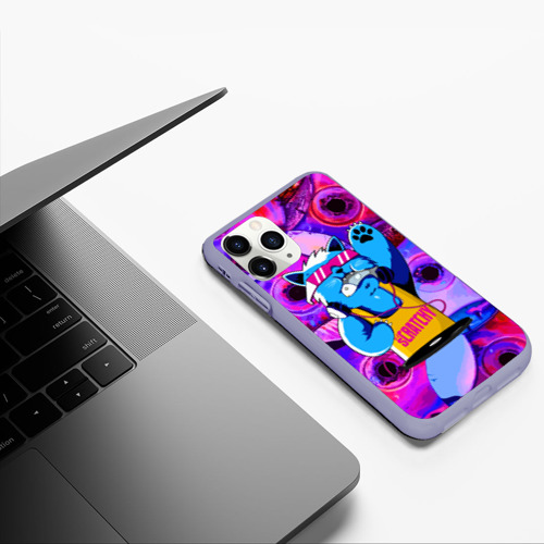 Чехол для iPhone 11 Pro матовый с принтом DJ Scratchy in Pink glasses, фото #5