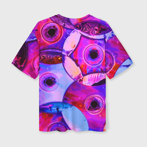 Женская футболка oversize 3D DJ Scratchy in Pink glasses, цвет 3D печать - фото 2