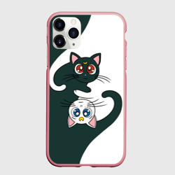 Чехол для iPhone 11 Pro Max матовый Луна и Артемис инь-янь