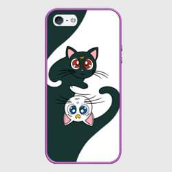Чехол для iPhone 5/5S матовый Луна и Артемис инь-янь