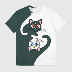 Мужская футболка 3D Луна и Артемис инь-янь