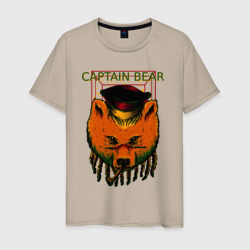 Медведь капитан с бородой – Мужская футболка хлопок с принтом купить со скидкой в -20%