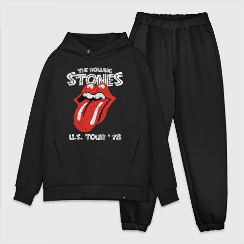 Мужской костюм oversize хлопок The Rolling Stones 78, цвет черный