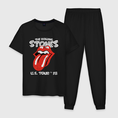 Мужская пижама хлопок The Rolling Stones 78, цвет черный