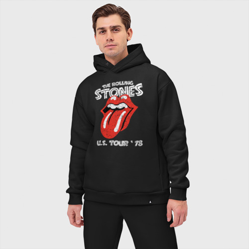 Мужской костюм oversize хлопок The Rolling Stones 78, цвет черный - фото 3