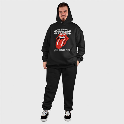 Мужской костюм oversize хлопок The Rolling Stones 78, цвет черный - фото 8