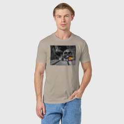 Мужская футболка хлопок Череп с цветком flo - фото 2