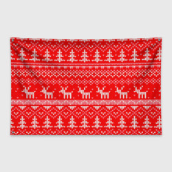 Флаг-баннер Рождественский красный свитер с оленями