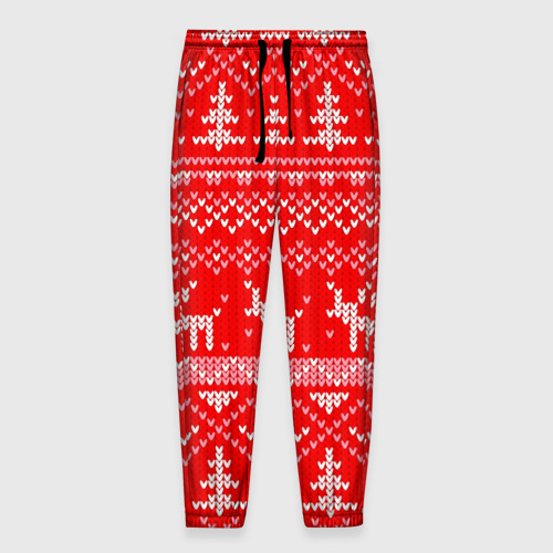 Мужские брюки 3D Рождественский красный свитер с оленями, цвет 3D печать
