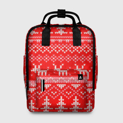 Женский рюкзак 3D Рождественский красный свитер с оленями