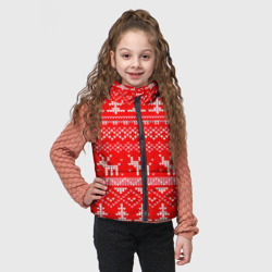 Детский жилет утепленный 3D Рождественский красный свитер с оленями - фото 2