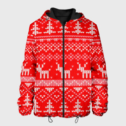 Мужская куртка 3D Рождественский красный свитер с оленями