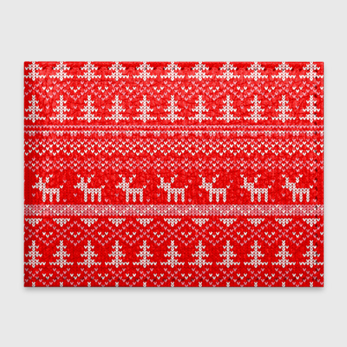 Обложка для студенческого билета Рождественский красный свитер с оленями, цвет красный