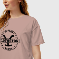 Женская футболка хлопок Oversize Йеллоустоун - Dutton Ранчо - фото 2