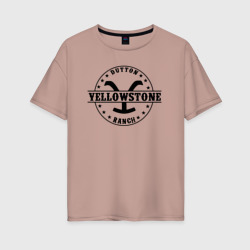Женская футболка хлопок Oversize Йеллоустоун - Dutton Ранчо