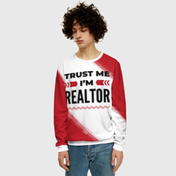 Мужской свитшот 3D Trust me I'm realtor white - фото 2