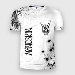 Мужская футболка 3D Slim Maneskin и рок символ на светлом фоне