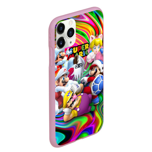 Чехол для iPhone 11 Pro Max матовый Super Mario - Gaming aesthetics - Collage, цвет розовый - фото 3