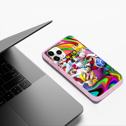Чехол для iPhone 11 Pro Max матовый Super Mario - Gaming aesthetics - Collage, цвет розовый - фото 5
