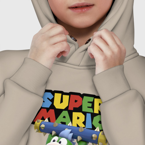 Детское худи Oversize хлопок Super Mario - Spike - Character, цвет миндальный - фото 7