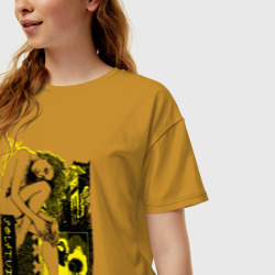 Женская футболка хлопок Oversize Обнажённая одинокая девушка - фото 2