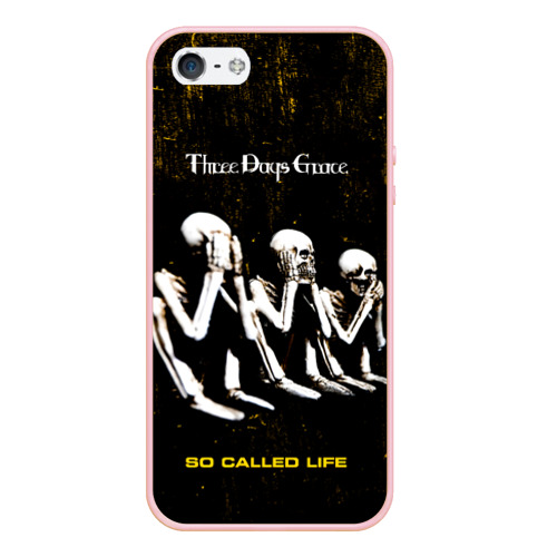 Чехол для iPhone 5/5S матовый So Called Life - Three Days Grace, цвет светло-розовый