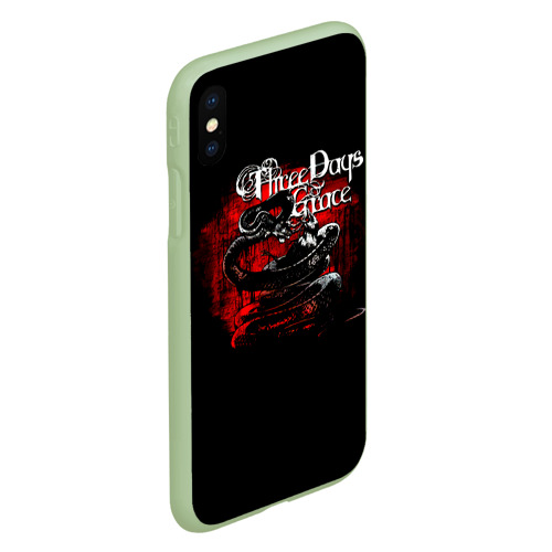 Чехол для iPhone XS Max матовый Three Days Grace змея и ворон, цвет салатовый - фото 3