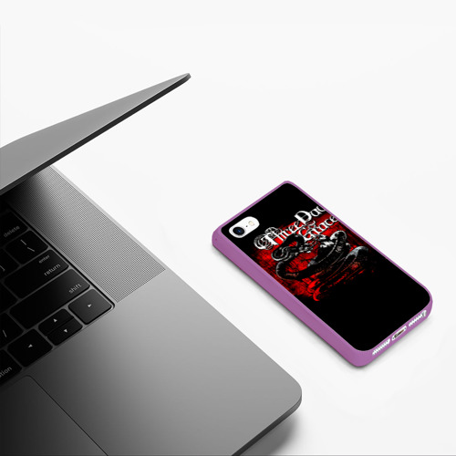 Чехол для iPhone 5/5S матовый Three Days Grace змея и ворон, цвет фиолетовый - фото 5