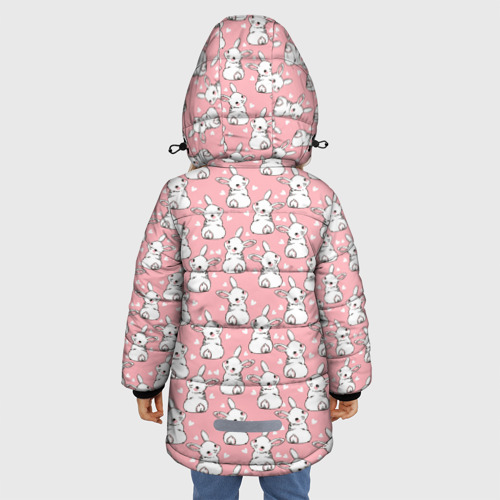 Зимняя куртка для девочек 3D Зайчики паттерн, цвет красный - фото 4