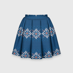 Вязанный синий классический стиль – Детская юбка-солнце 3D с принтом купить