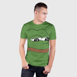 Мужская футболка 3D Slim Лягушонок Pepe грустит - фото 2