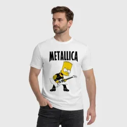 Мужская футболка хлопок Металлика Барт Симпсон - фото 2