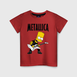 Детская футболка хлопок Металлика Барт Симпсон