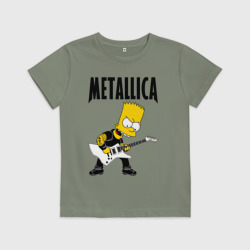 Детская футболка хлопок Металлика Барт Симпсон