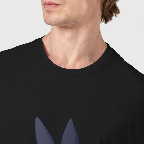 Мужская футболка хлопок Кролик и мандарины - Nom nom nom, цвет черный - фото 6